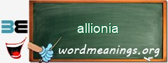 WordMeaning blackboard for allionia